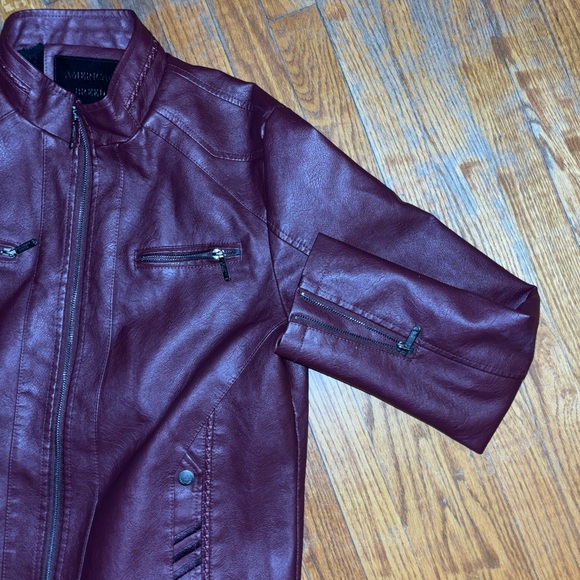 American Breed, Red, Leather-Bombed Jacket - Picture 4 of 4